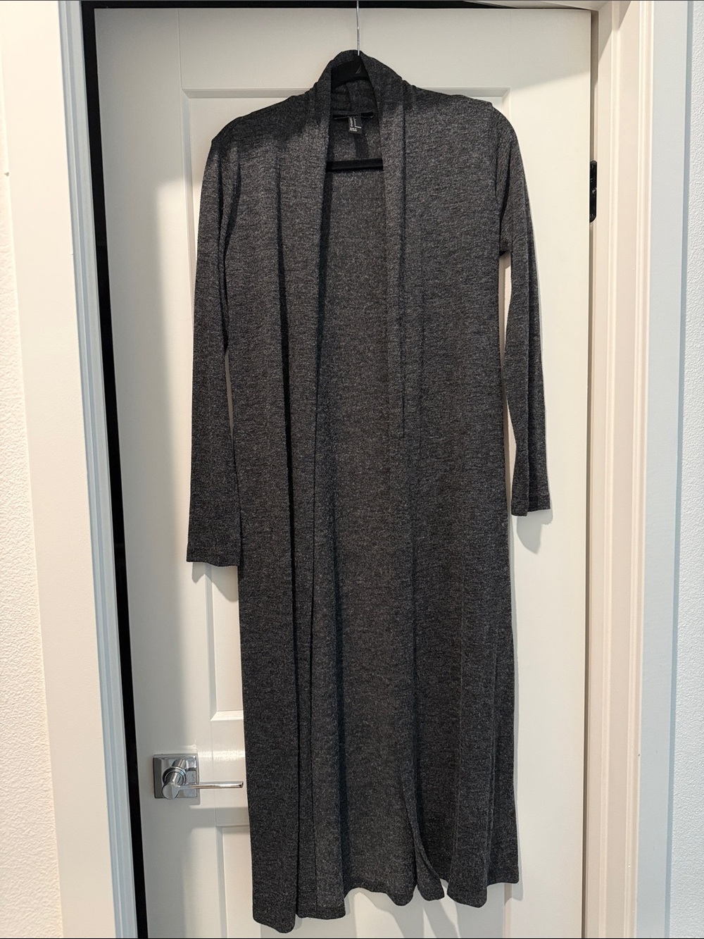 Forever 21 Charcoal Gray Long Open Cardigan